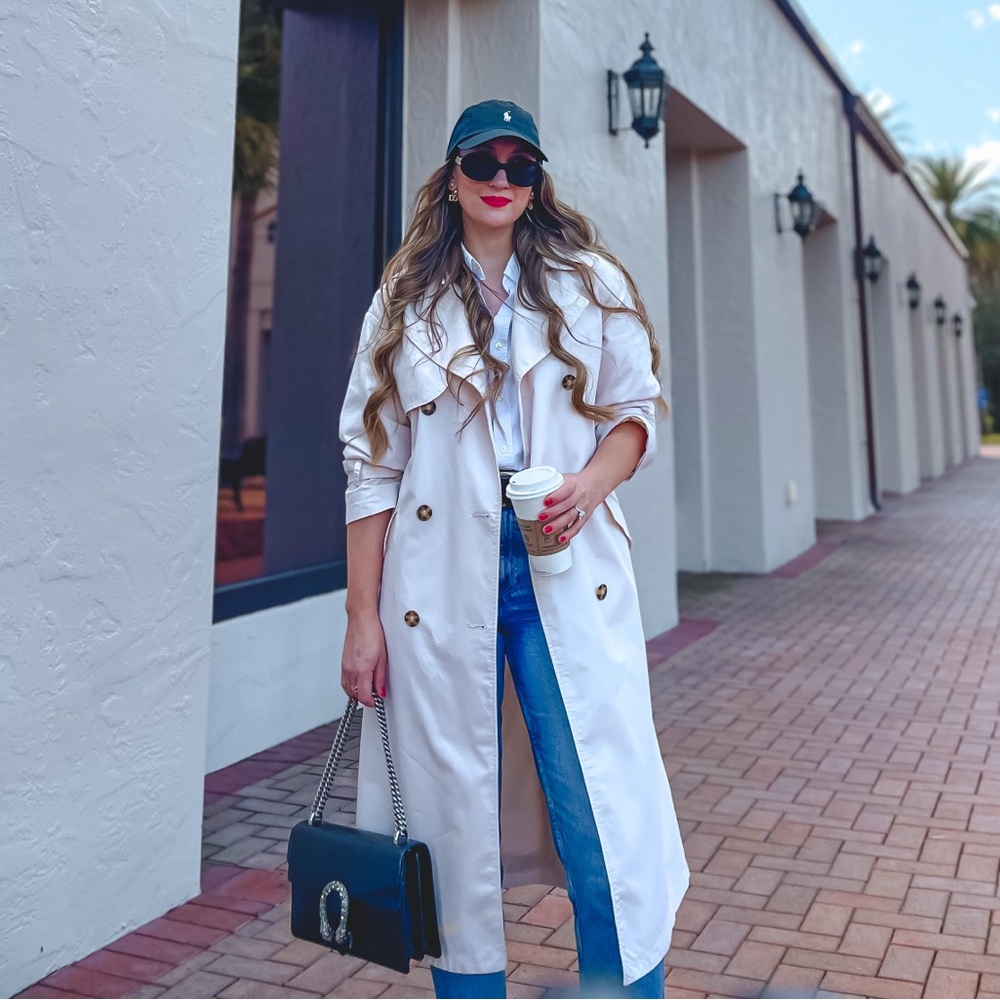 H&M Beige Double-Breasted Trench Coat